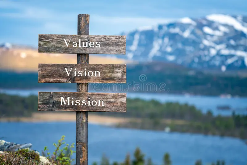 Pixel Poetry vision mission and values graphic